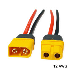 Роз'єм Amass XT60 Male / Female з кабелем 12AWG 10 см