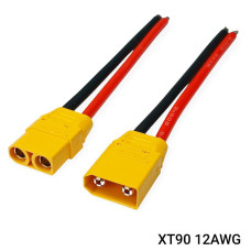 Роз'єм Amass XT90 Male / Female з кабелем 12AWG 10 см (силіконовий провід)