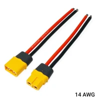 Роз'єм Amass XT60 Male / Female з кабелем 14AWG 10 см (з захисною накладкою)